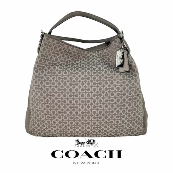 Coach Handbags - AUTHENTIC COACH Madison Signature Needlepoint Op Art Phoebe - Gray